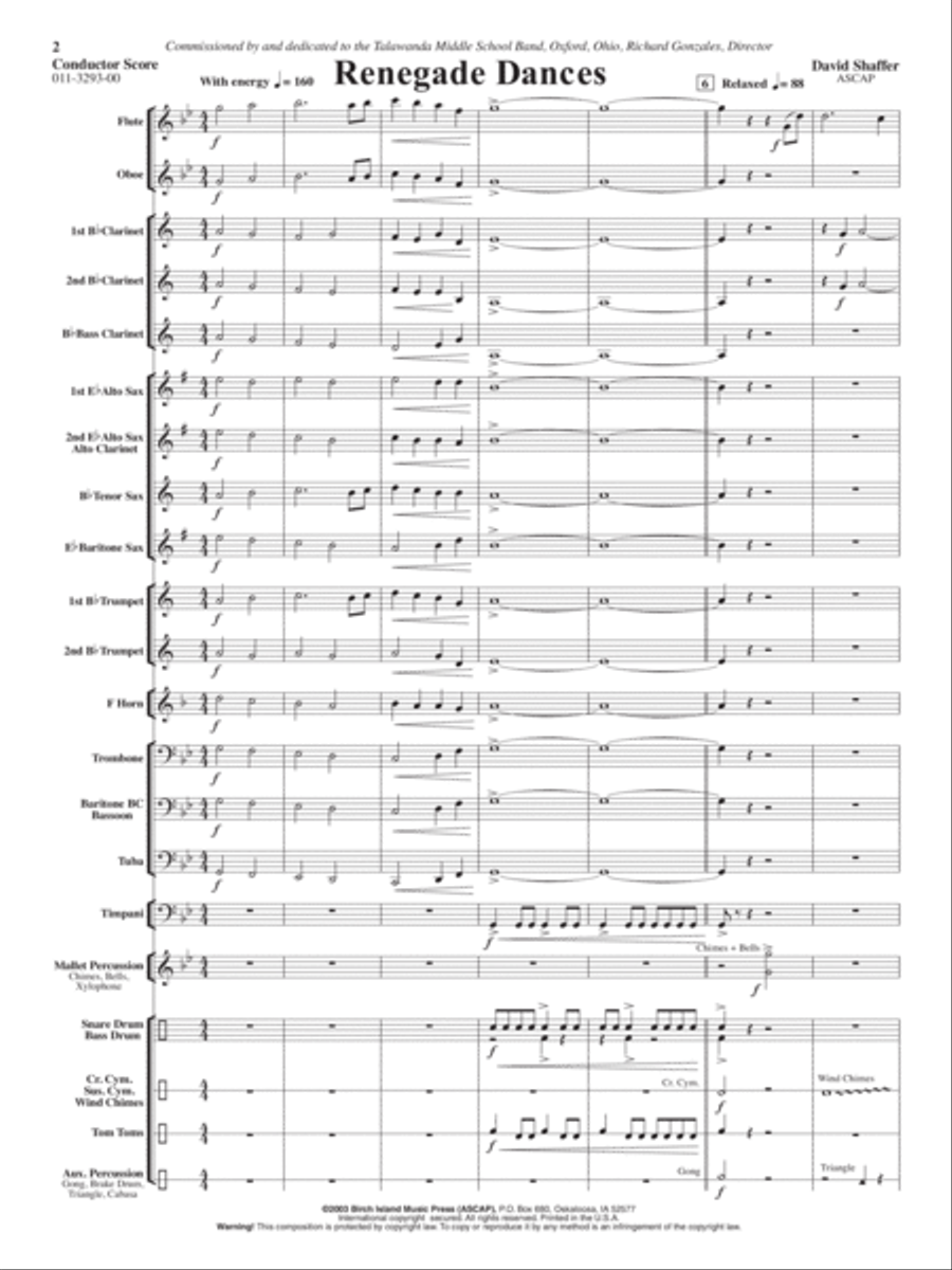 Renegade Dances Renegade Dances Concert Band scores gallery preview page 2