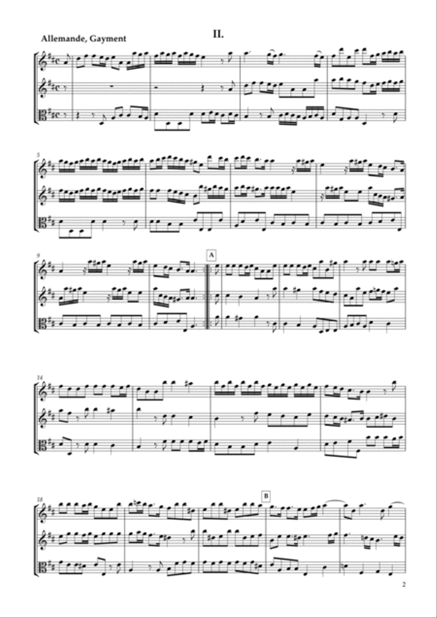 Six Sonatas No.1 for two Violins & Viola Op.7-1 String Duet scores gallery preview page 2