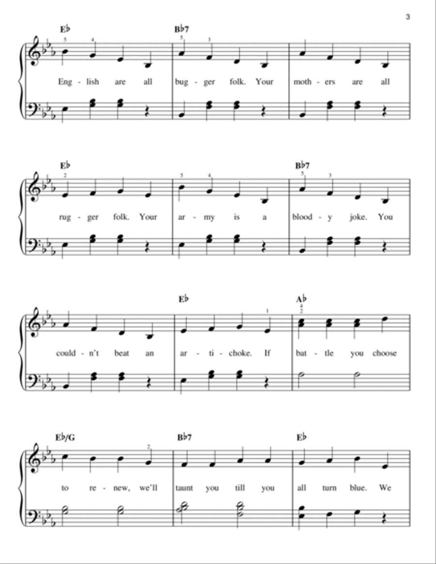 Run Away! (from Monty Python's Spamalot) Easy Piano scores gallery preview page 3