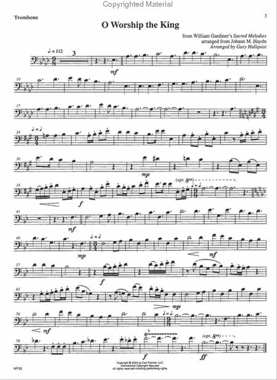 O Worship the King Trombone scores gallery preview page 2