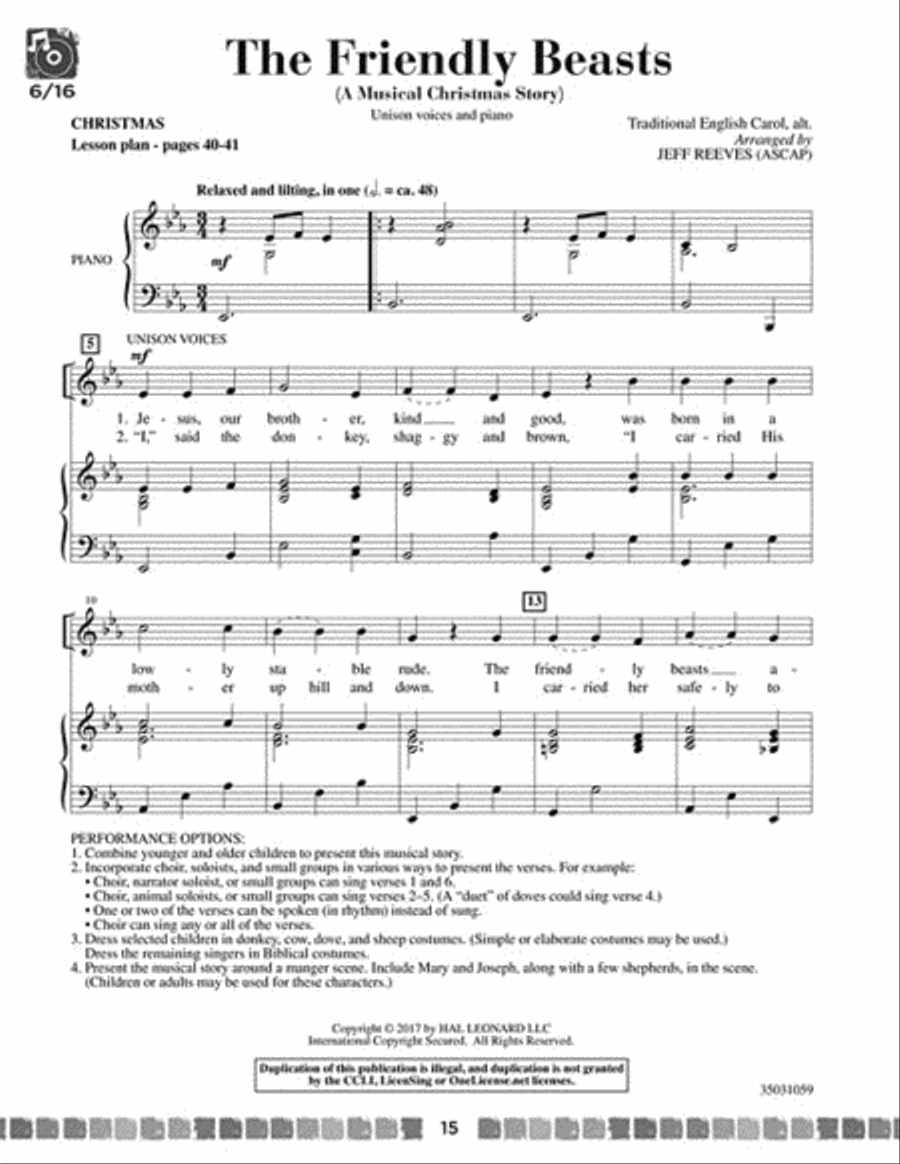 Sing and Celebrate 6! Sacred Songs for Young Voices Unison Choir scores gallery preview page 5