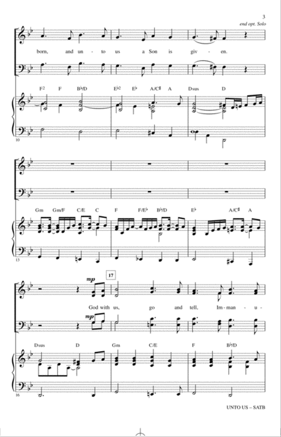 Unto Us Unto Us 4-Part scores gallery preview page 2