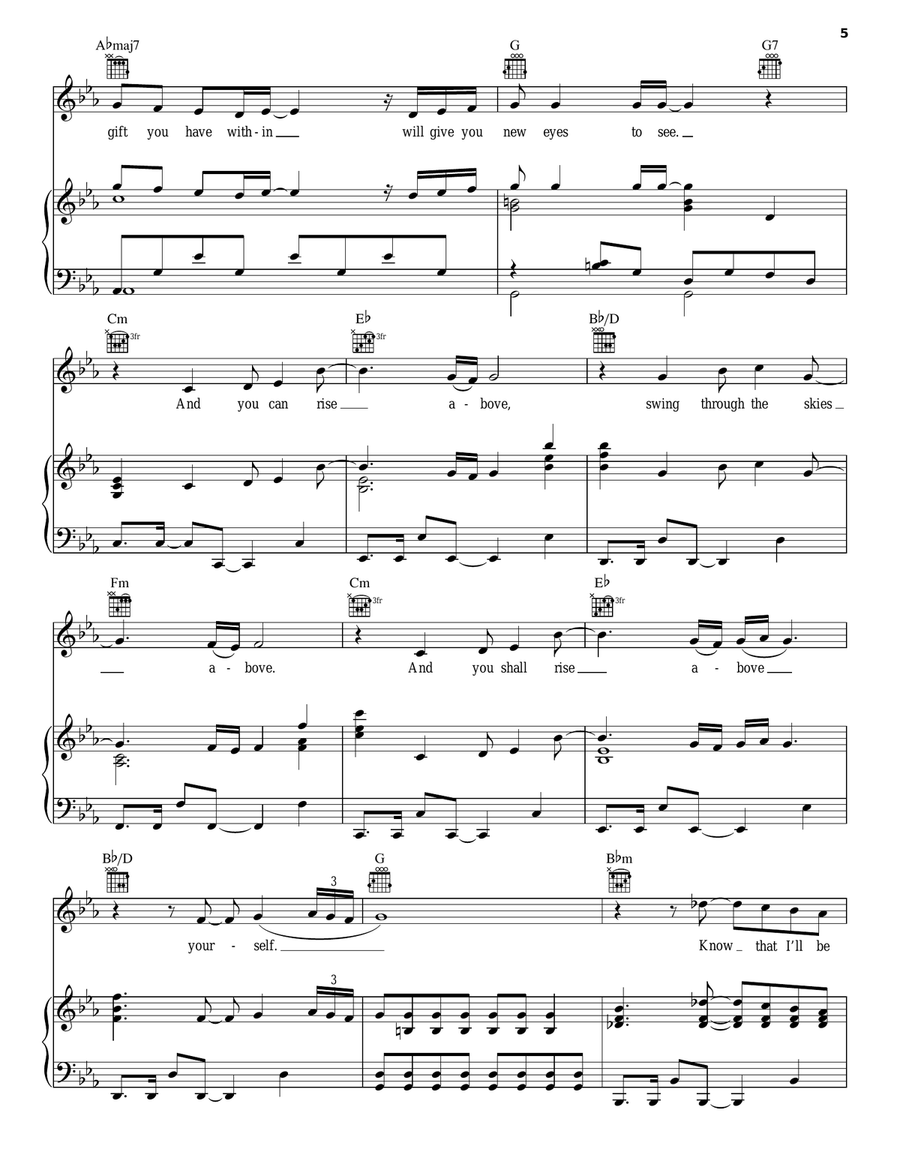 Rise Above 2 Piano, Vocal, Guitar scores gallery preview page 5