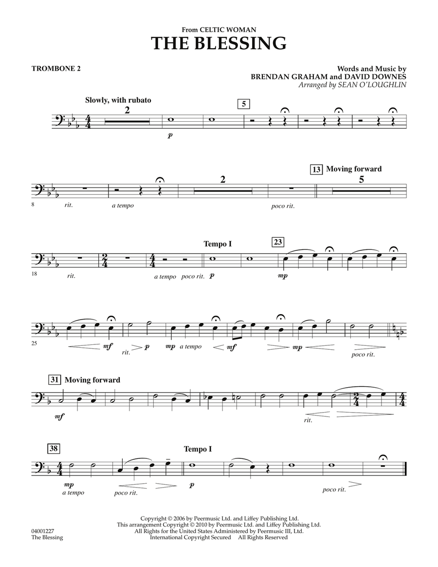 The Blessing (from Celtic Woman) - Trombone 2 Concert Band scores gallery preview page 1