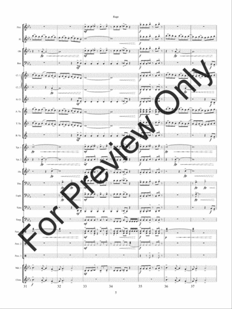 Rage Rage Concert Band scores gallery preview page 8