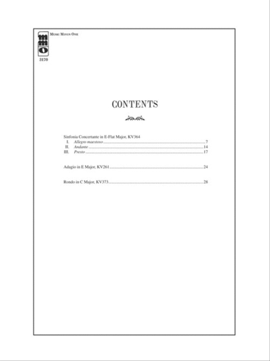 Mozart - Sinfonia Concertante in E-flat, KV364; Adagio in E; Rondo in C Violin Solo scores gallery preview page 2