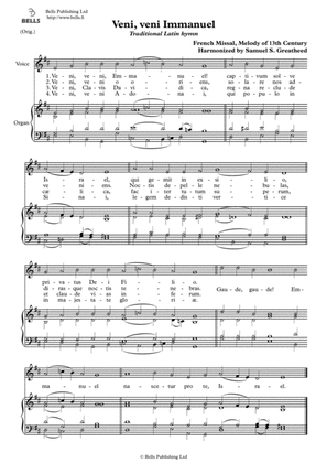 Veni, veni, Emmanuel (Solo song) (Original key. E minor)