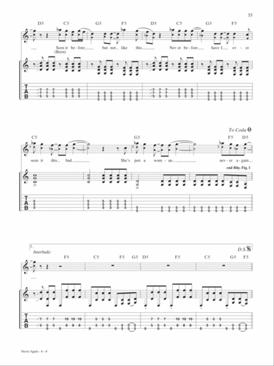 Never Again Acoustic Guitar scores gallery preview page 4