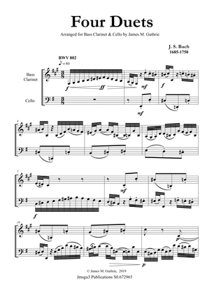 Bach: Four Duets for Bass Clarinet & Cello