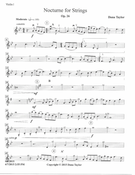 Nocturne for Strings- Op. 26-Parts