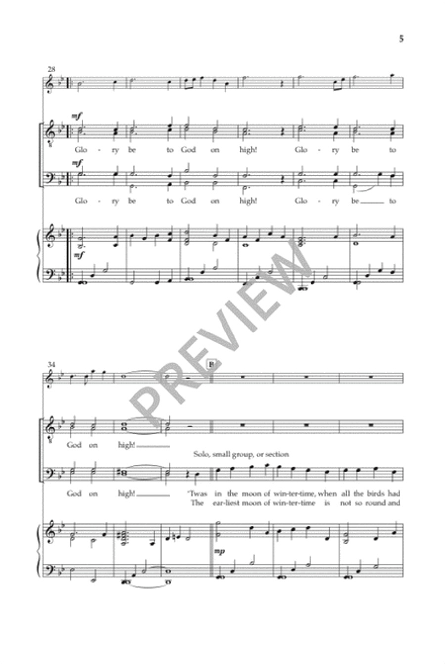 'Twas in the Moon of Wintertime TTBB scores gallery preview page 6