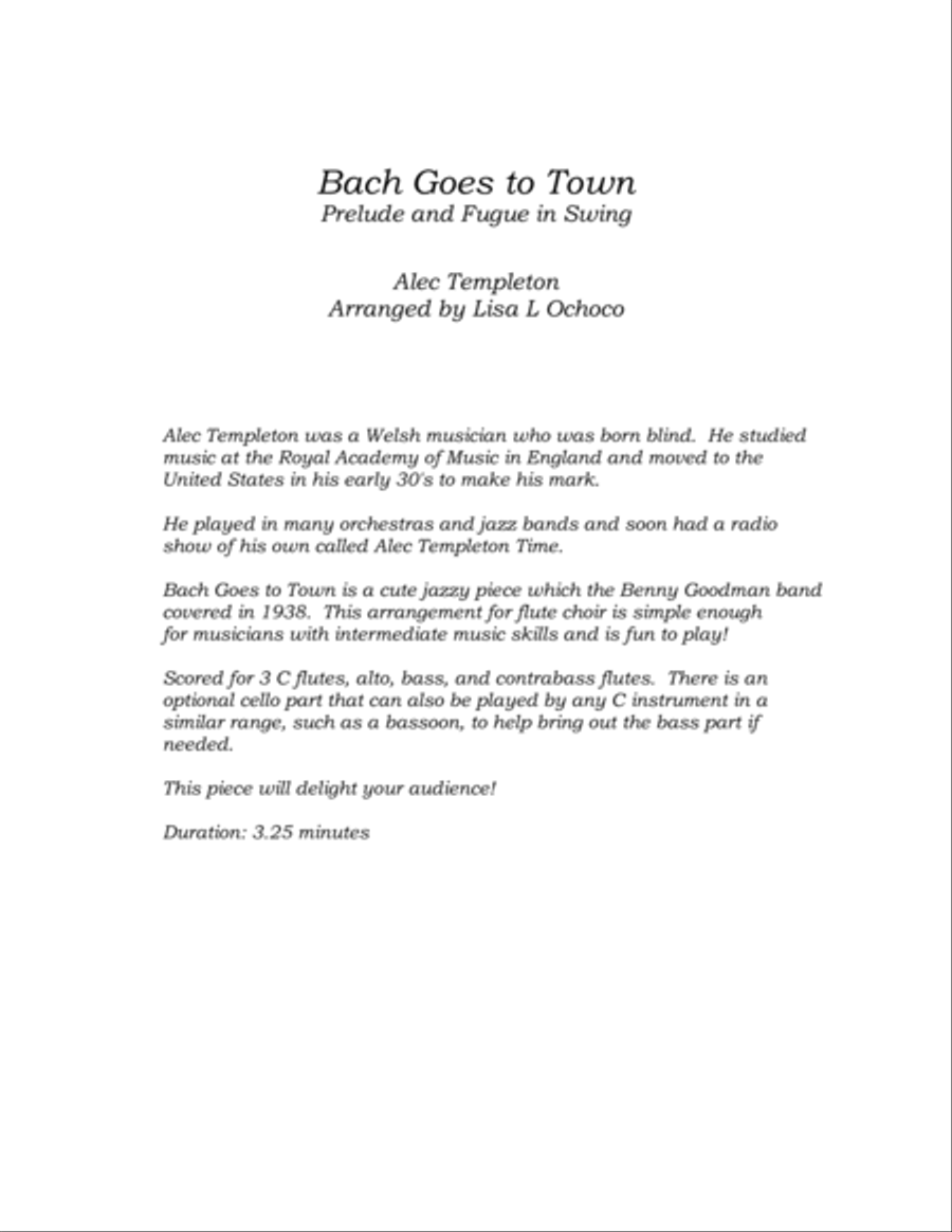Bach Goes To Town Flute Choir scores gallery preview page 4