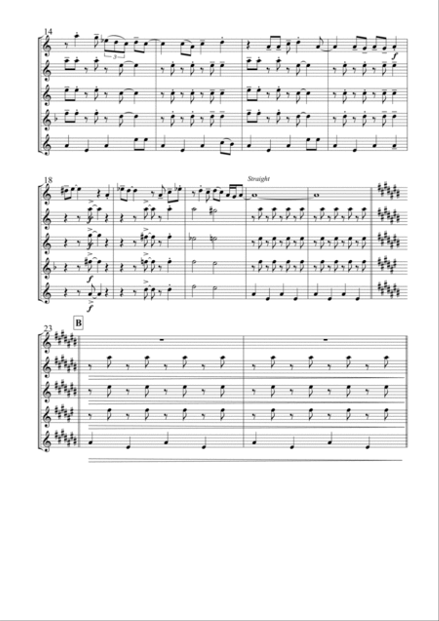 Work Song Saxophone Quintet scores gallery preview page 3