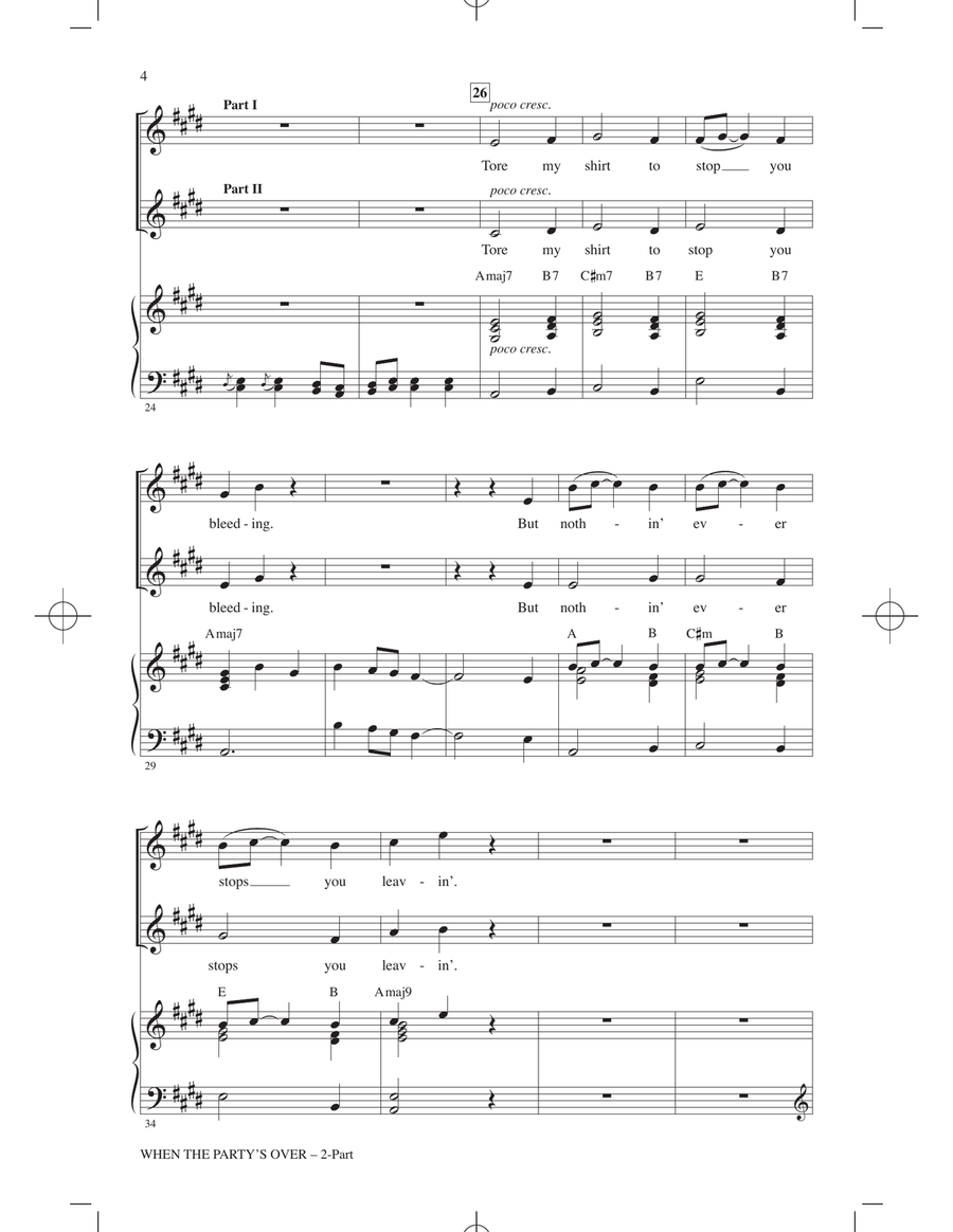when the party's over (arr. Mac Huff) 2-Part scores gallery preview page 3