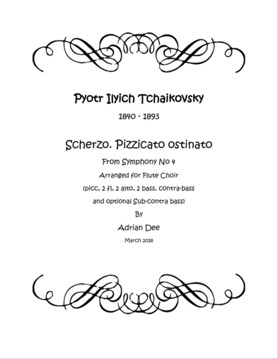 Scherzo from Syphony No. 4 Flute Choir scores gallery preview page 1