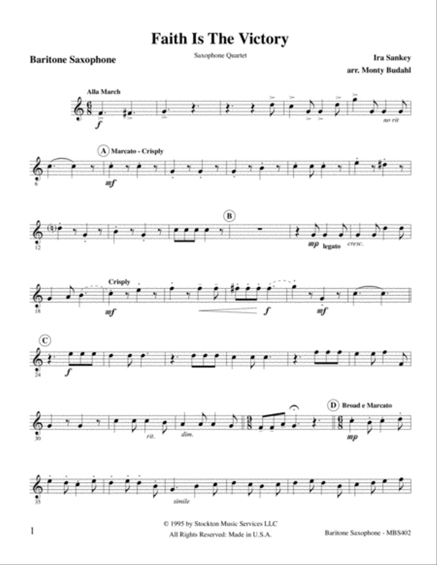 Faith Is The Victory Faith Is The Victory Saxophone Quartet scores gallery preview page 12