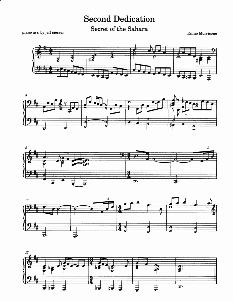 Second Dedication Piano Solo scores gallery preview page 1