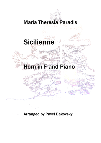 Maria Theresia Paradis: Sicilienne for Horn in F or a solo Instrument in C and piano image number null