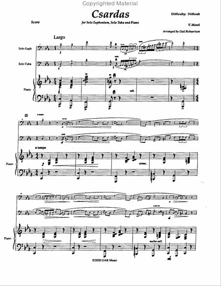 Csardas (Duet with Piano) Brass Duet scores gallery preview page 2