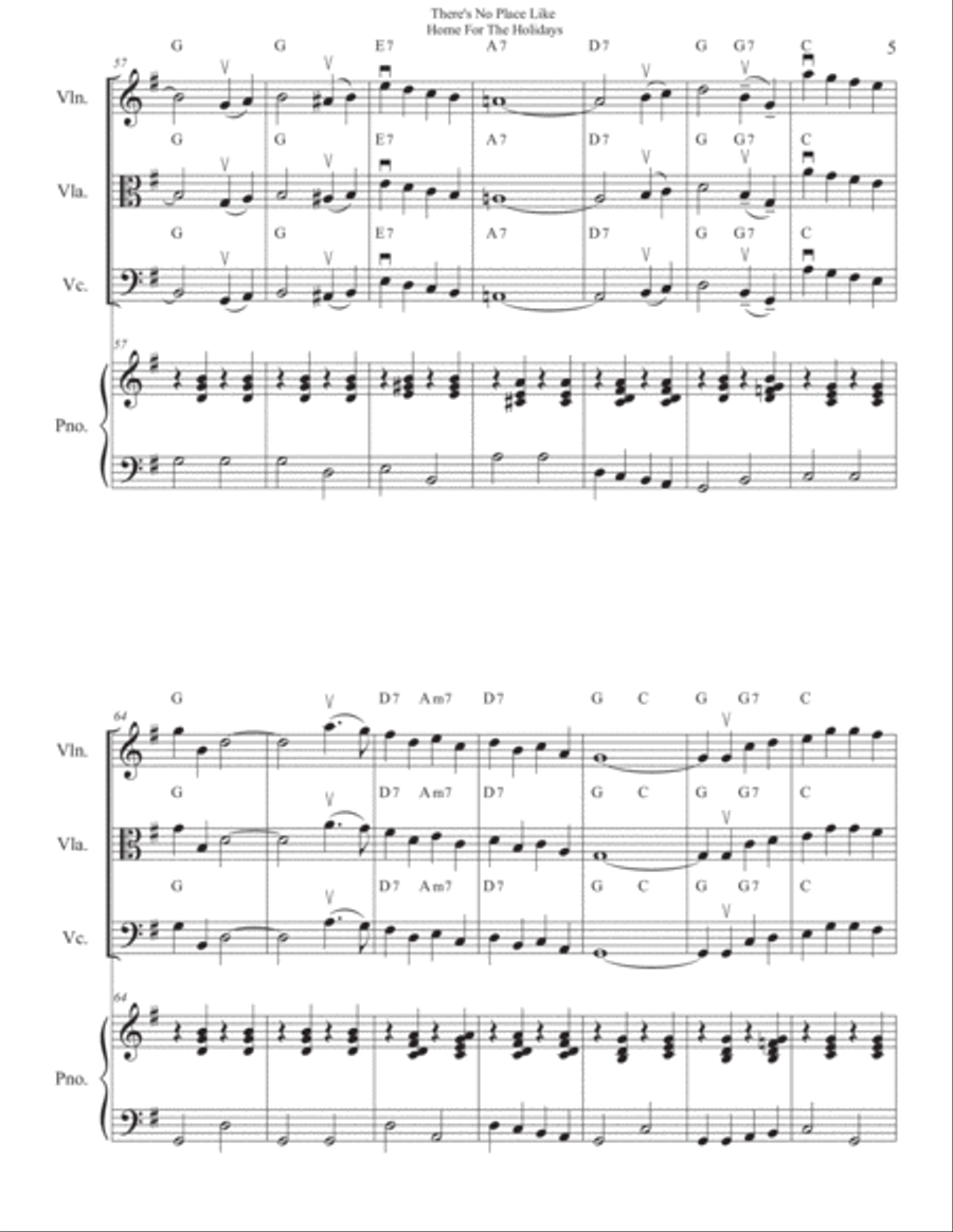 (There's No Place Like) Home For The Holidays String Quartet scores gallery preview page 5