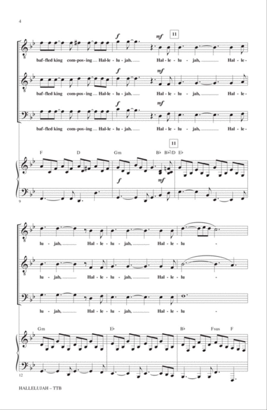 Hallelujah (arr. Roger Emerson) TTB scores gallery preview page 3