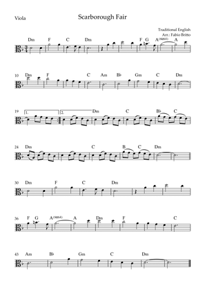 Scarborough Fair for Viola Solo with Chords