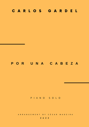 Por Una Cabeza - Piano Solo - W/Chords (Full Score)