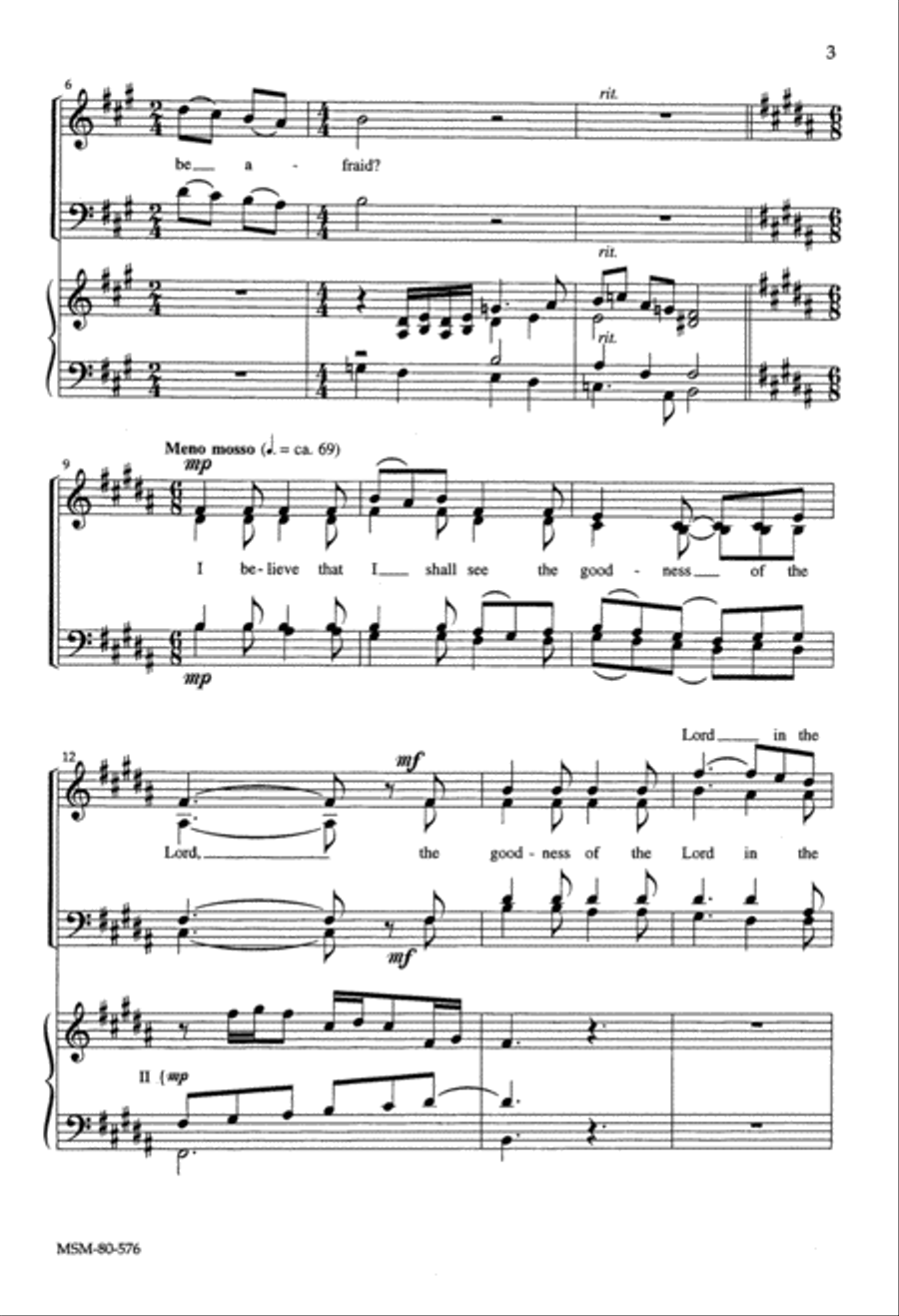 The Lord Is the Stronghold of My Life (Offertory for Pentecost 6) 4-Part scores gallery preview page 3