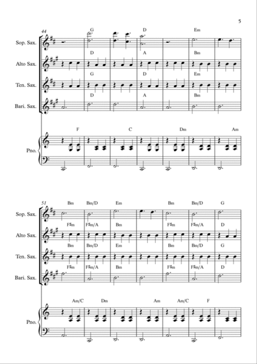 La Valse D'amelie La Valse D'amelie Saxophone Quartet scores gallery preview page 5