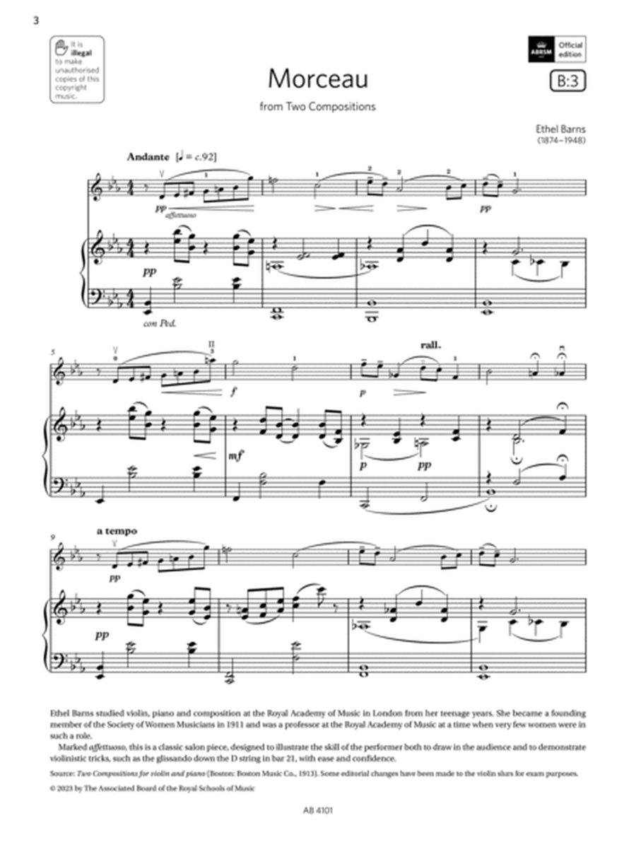 Morceau (Grade 7, B3, from the ABRSM Violin Syllabus from 2024)