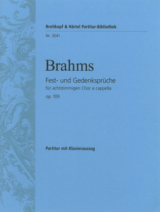 Book cover for Fest- und Gedenksprueche Op. 109