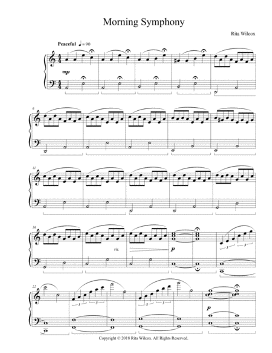 Morning Symphony Piano Solo scores gallery preview page 1