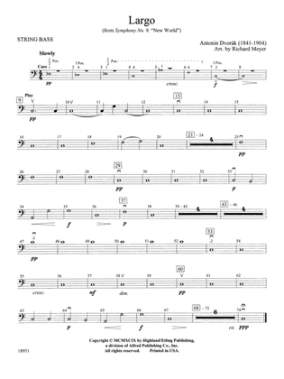 Largo from Symphony No. 9, "New World": String Bass