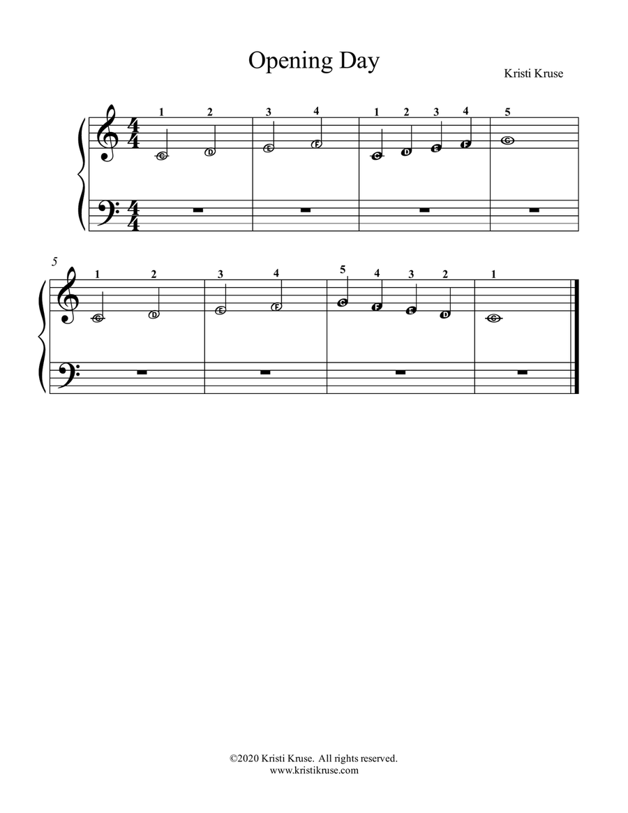 The Baseball Collection - Easy Piano Solo - 30 pieces in C position Easy Piano scores gallery preview page 6