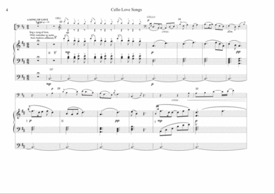 CELLO LOVE SONGS with ORGAN String Duet scores gallery preview page 4