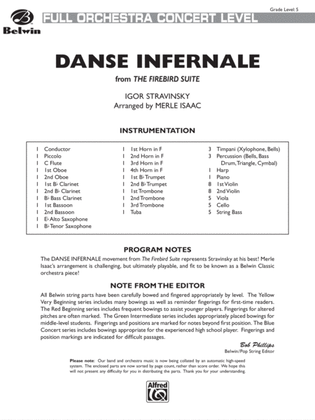 Book cover for Danse Infernale: Score