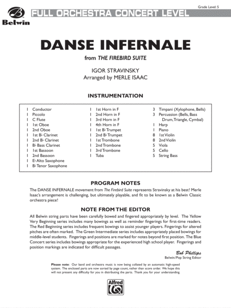 Danse Infernale: Score