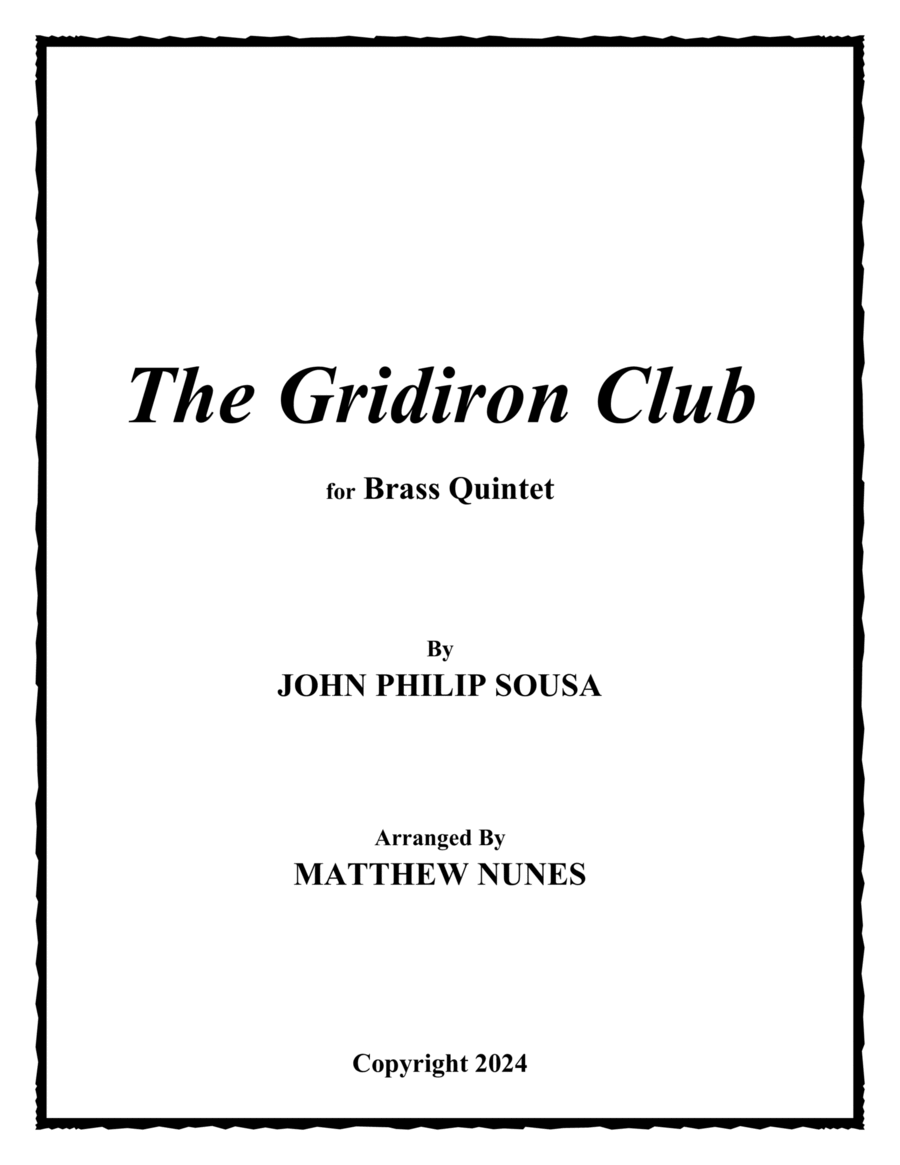 The Gridiron Club Brass Quintet scores gallery preview page 1