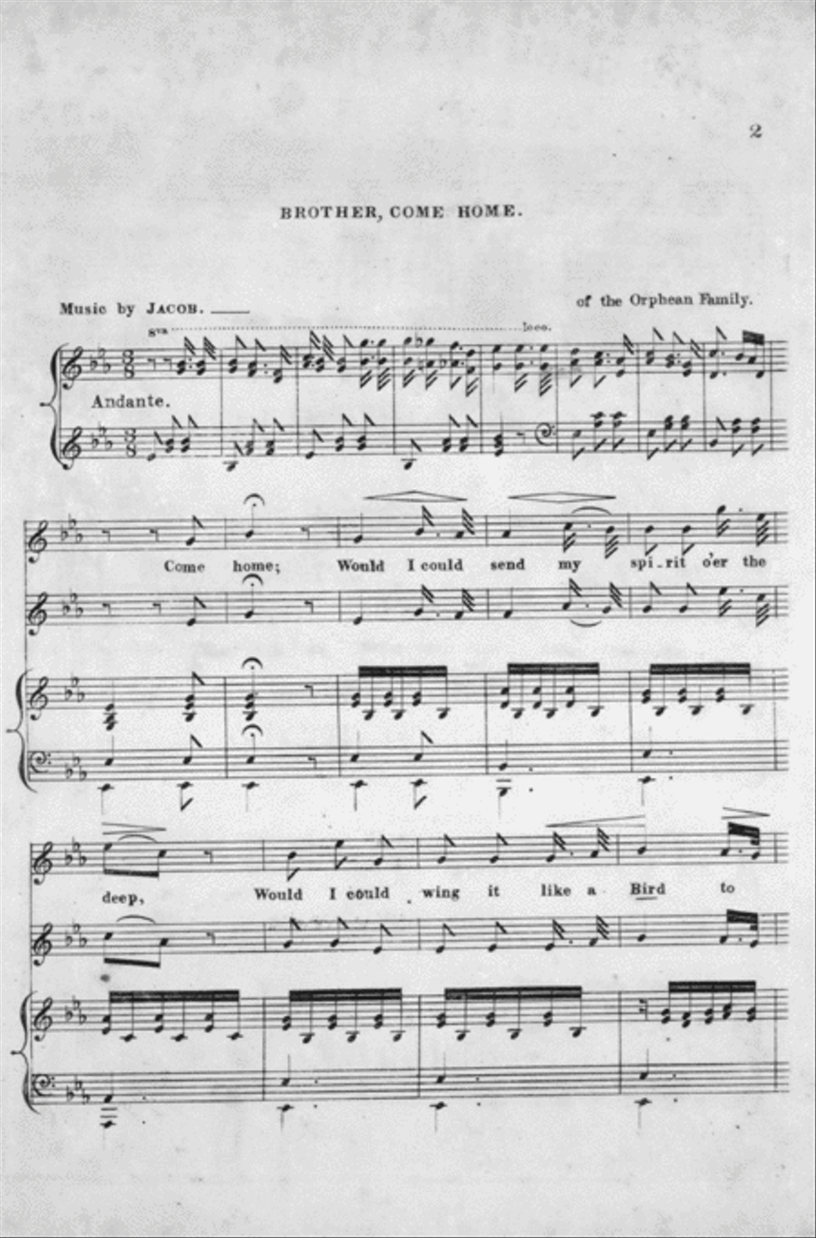 Brother, Come Home. A Song or Duett Voice scores gallery preview page 2