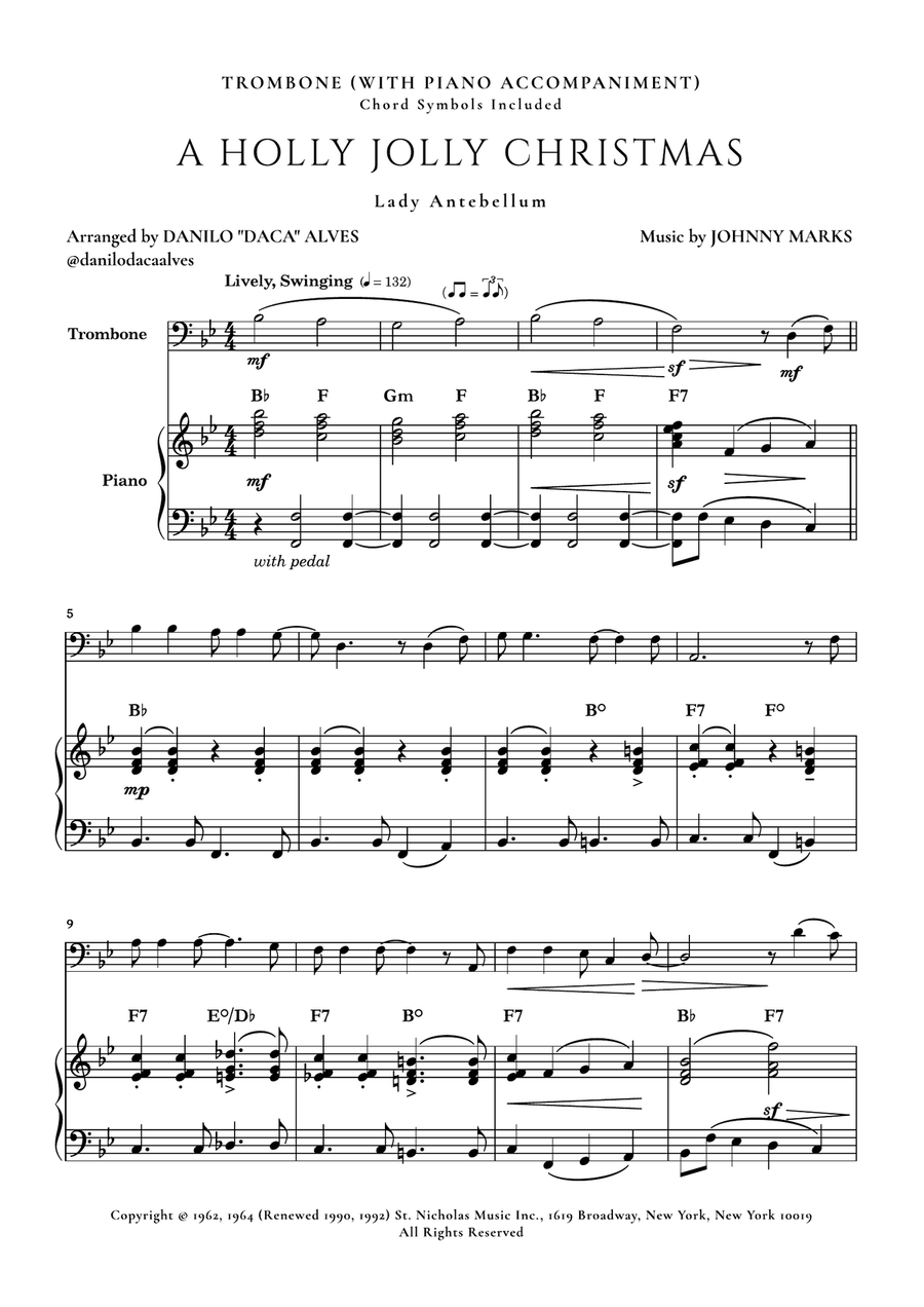 A Holly Jolly Christmas Piano scores gallery preview page 1