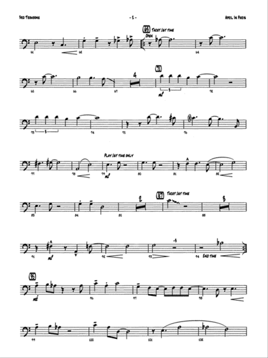 April in Paris: 3rd Trombone Jazz Ensemble scores gallery preview page 2