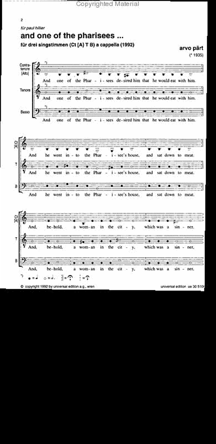 And One of the Pharises Choir scores gallery preview page 2
