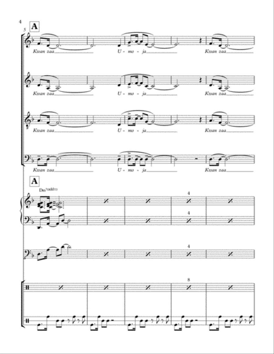 Kwanzaa 4-Part scores gallery preview page 4