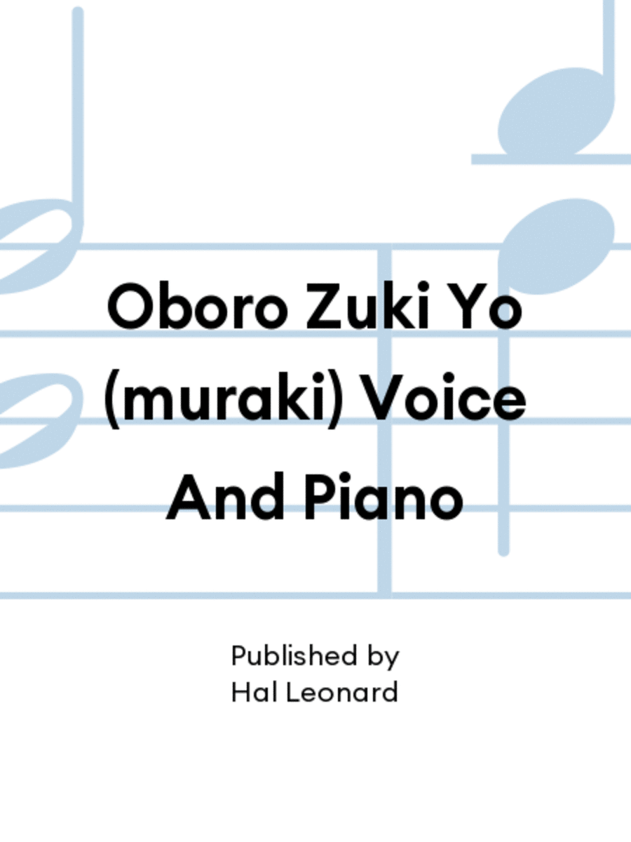 Oboro Zuki Yo (muraki) Voice And Piano Voice Solo scores gallery preview page 1