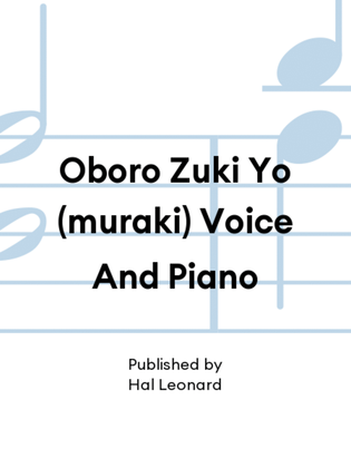 Book cover for Oboro Zuki Yo (muraki) Voice And Piano