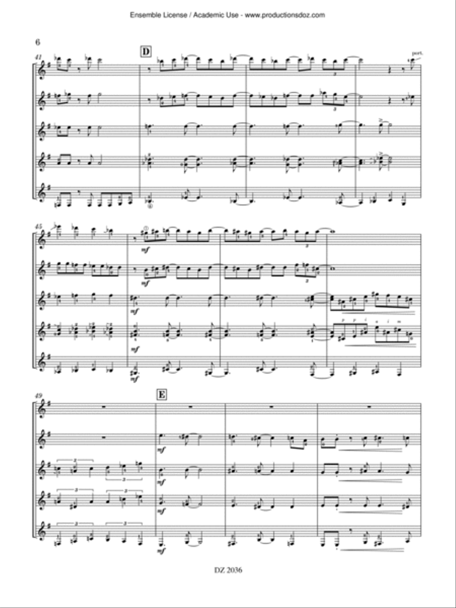 Le retour de la panthère bleue Guitar Ensemble scores gallery preview page 6