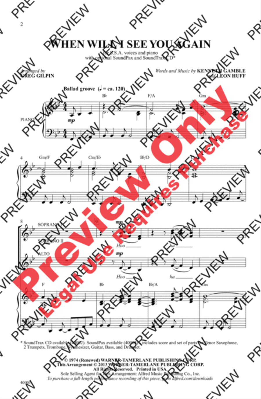 When Will I See You Again Women's Choir scores gallery preview page 2
