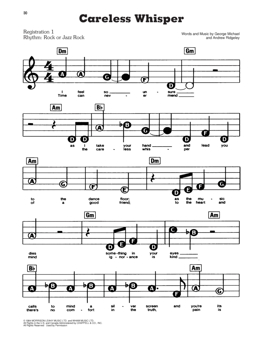 Careless Whisper by Michael Electronic Keyboard Digital
