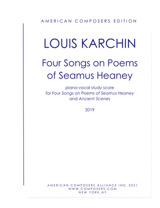 [Karchin] Four Songs on Poems of Seamus Heaney (Orchestral - Piano Reduction)