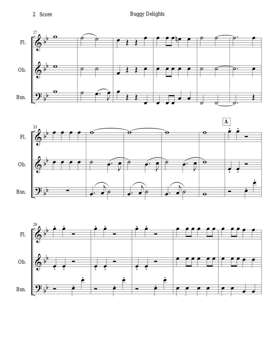 Buggy Delights for Flute, Oboe, and Bassoon Trio Woodwind Trio scores gallery preview page 2